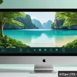 Home 20 생태적 인터페이스 구현을 위한 필수 요소 - A serene user interface design concept showcasing a nature-inspired color palette with soft pastel g...